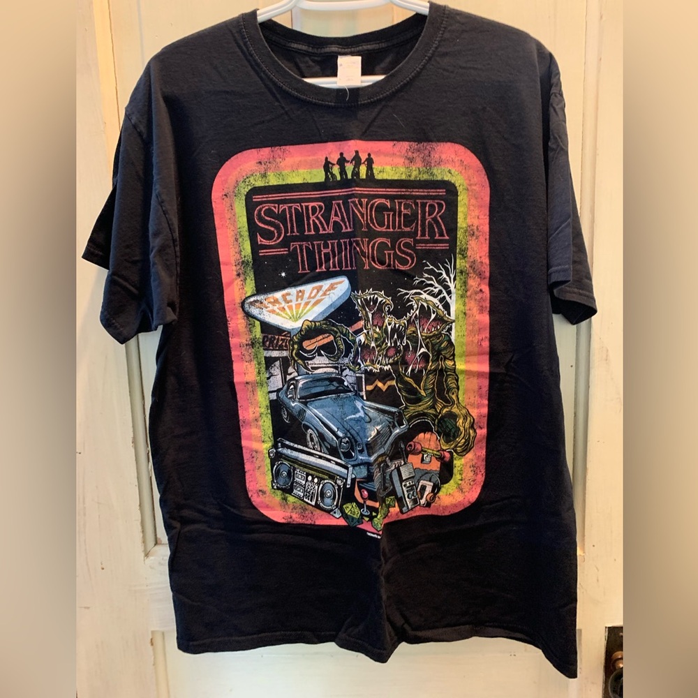 Black Stranger Things Printed T-Shirt